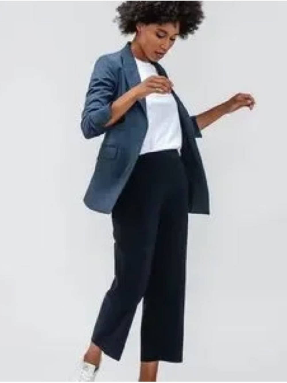 Ministry of Supply Swift Wide Leg Crop Pant Trousers in Navy, Women’s size Large